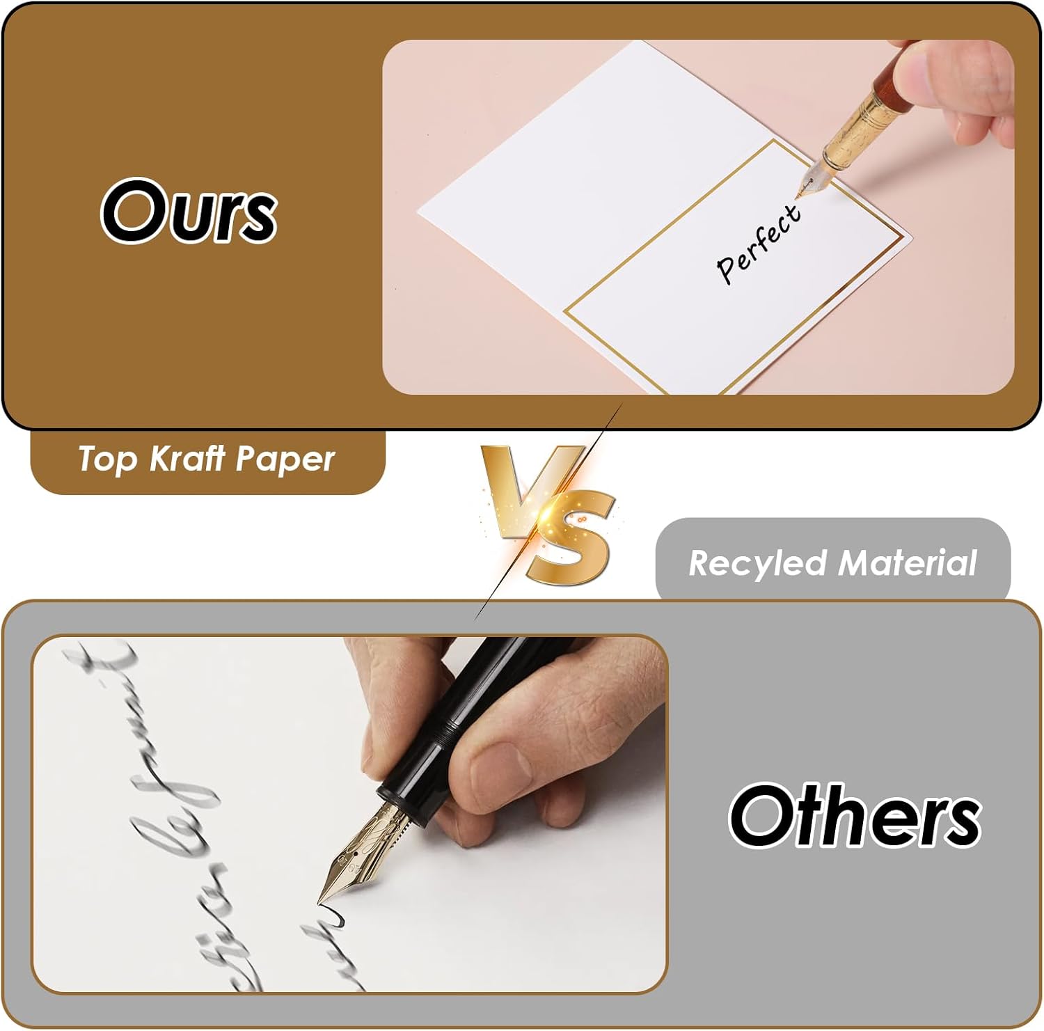 50 Pcs Gold Foil Border Table Cards for Events