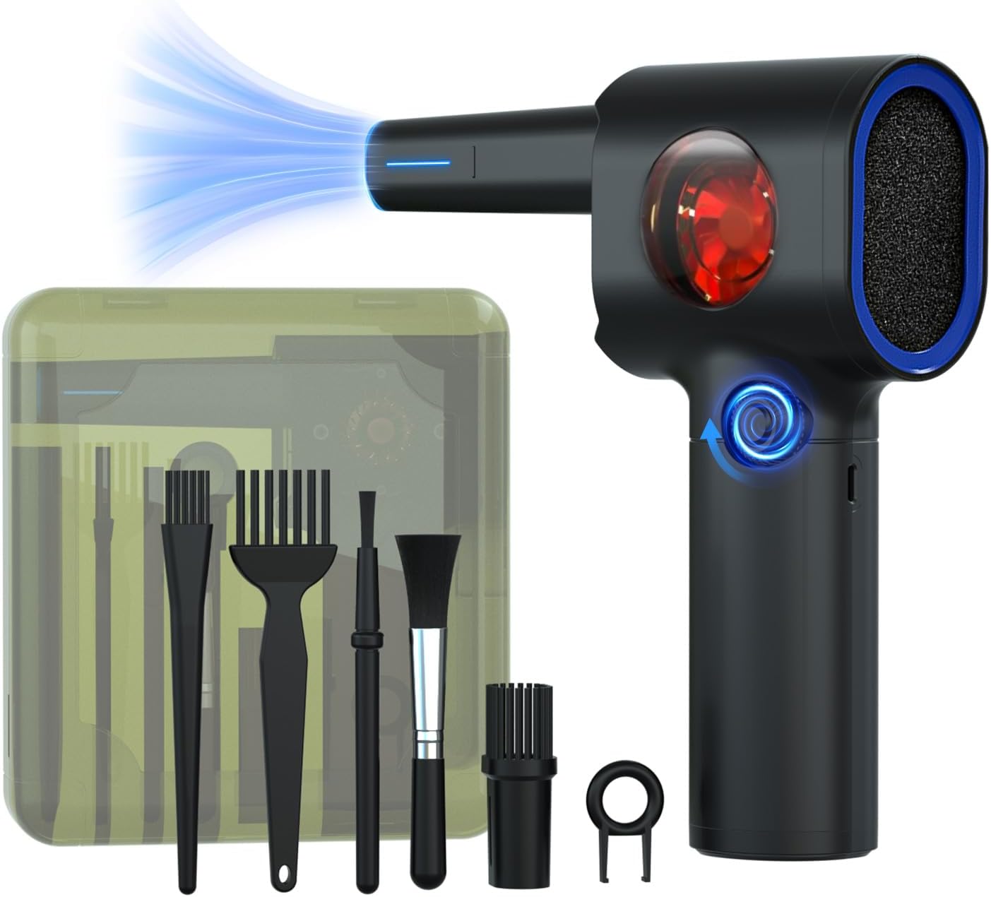 ATEngeus Compressed Air Duster with Storage Case and LED Light