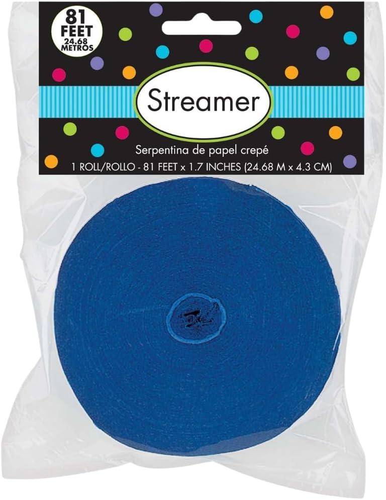 Bright Royal Blue Crepe Paper Roll - 81 1 Count