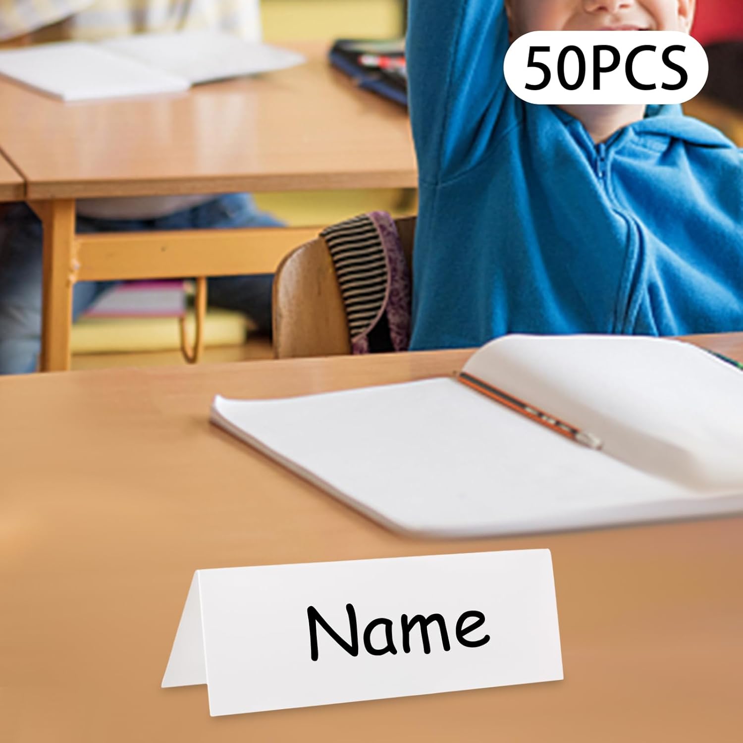 50Pcs Reusable Name Tent Cards White Dry Erase