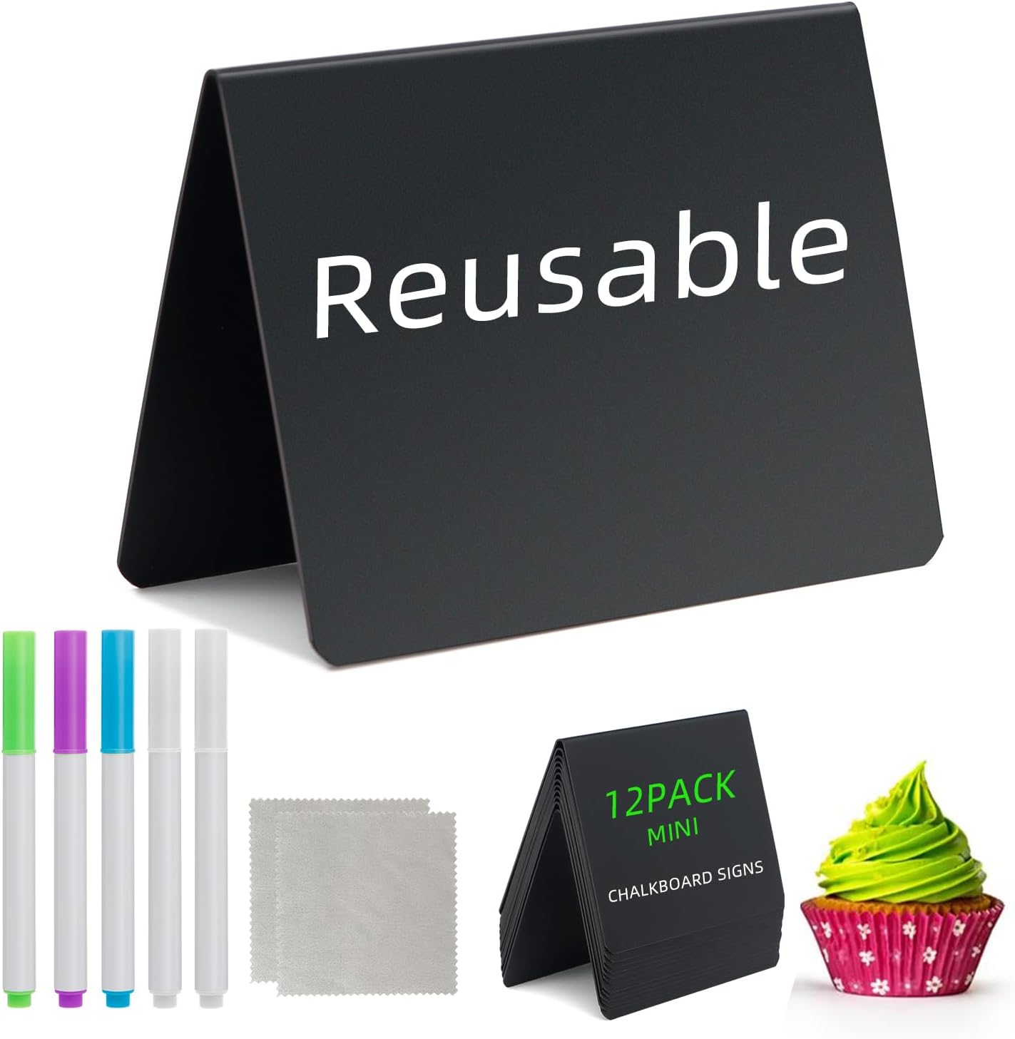 4x3 Inch Reusable Chalkboard Signs for Party Buffet Food Display