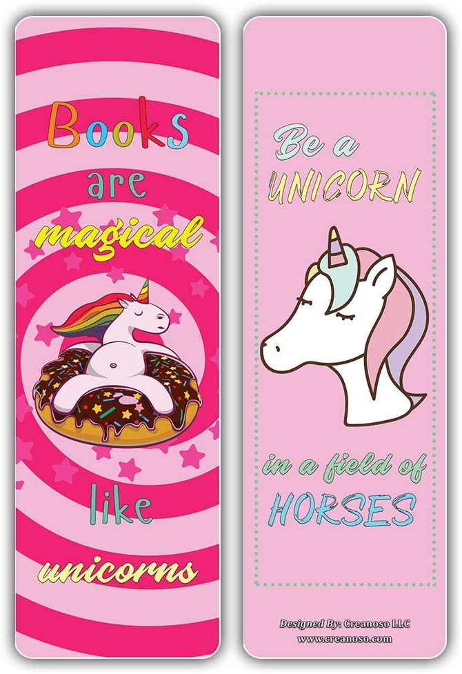 Creanoso Cool and Amazing Unicorn Bookmarks 30-Pack