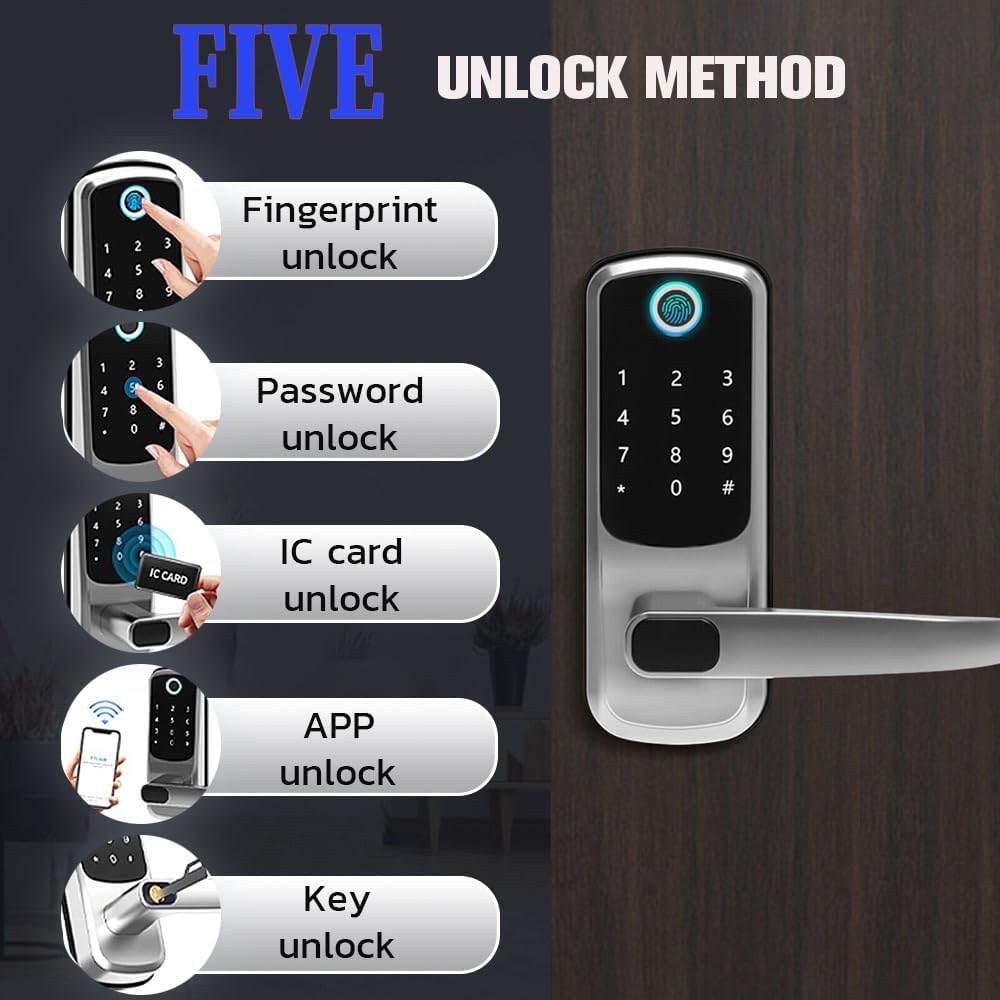 Xenocam 8-in-1 Keyless Entry Door Lock with Fingerprint Keypad