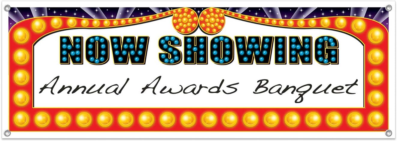 Now Showing Blank Sign Banner for Parties 1 Count