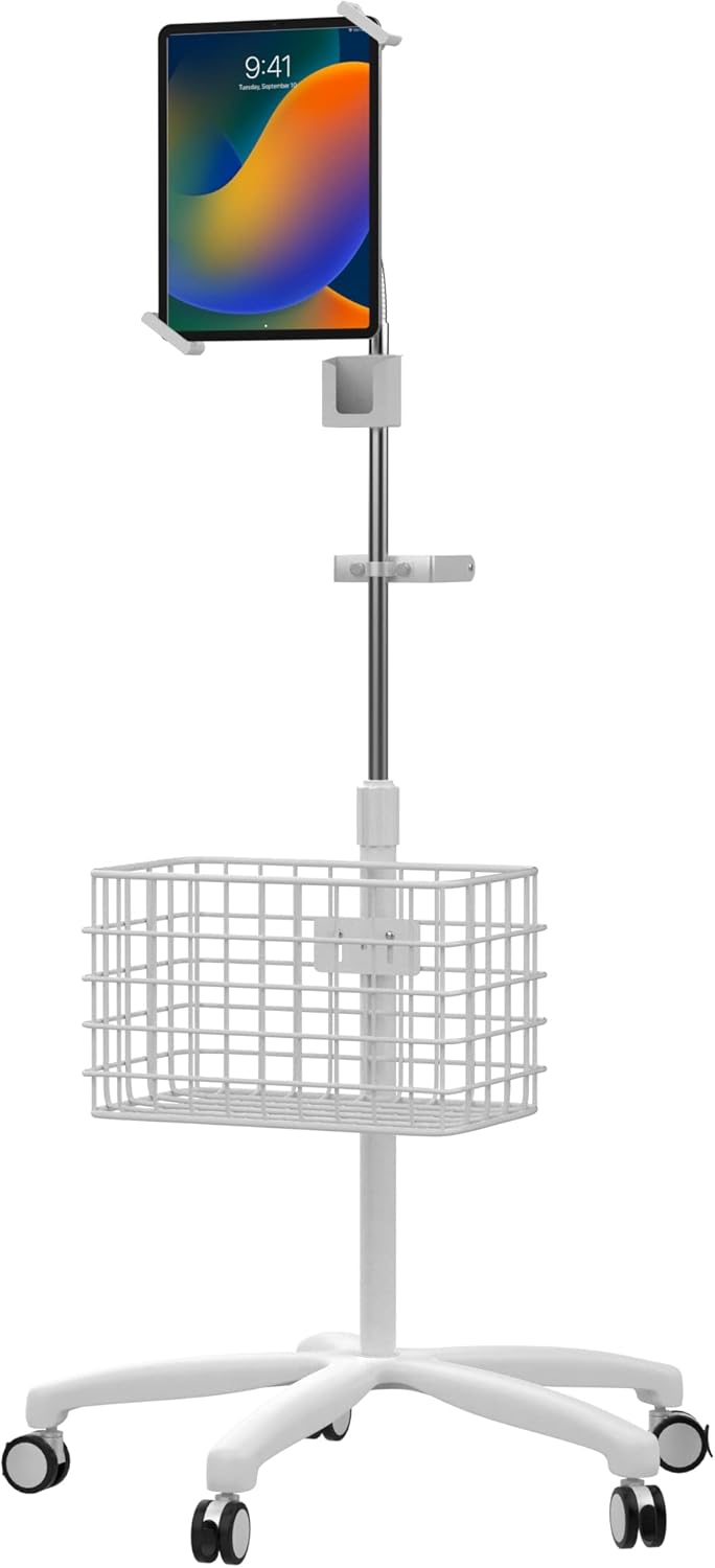 CTA Heavy-Duty Medical Floor Stand for Tablets - White