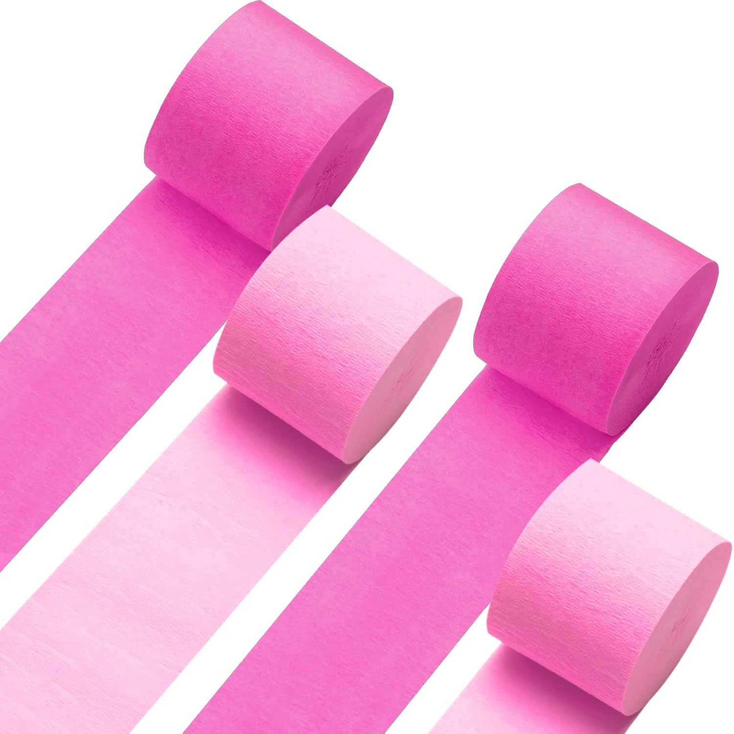 Pink Crepe Paper Streamers 4 Rolls 328ft