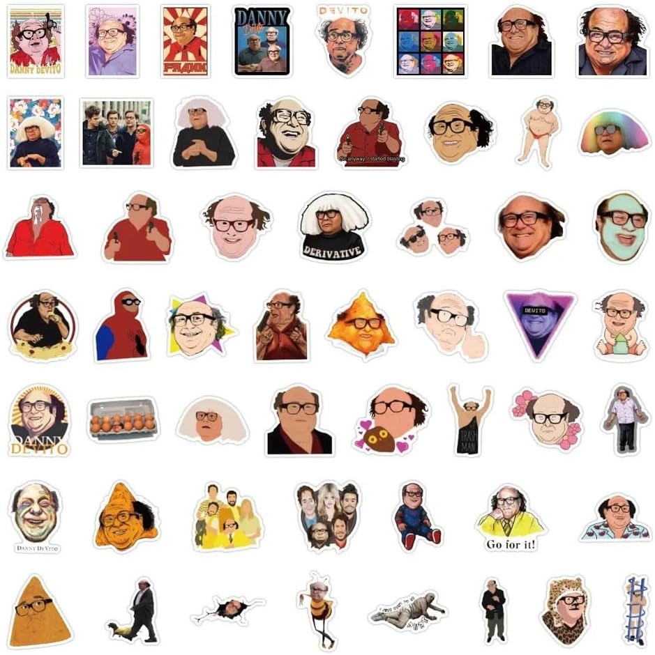 FRANKdesigns 50 Piece Danny DeVito Sticker Pack