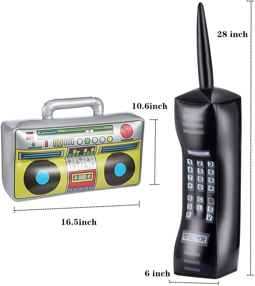 Minelife 3 Pack Inflatable Phone and Radio Boombox Party Decor