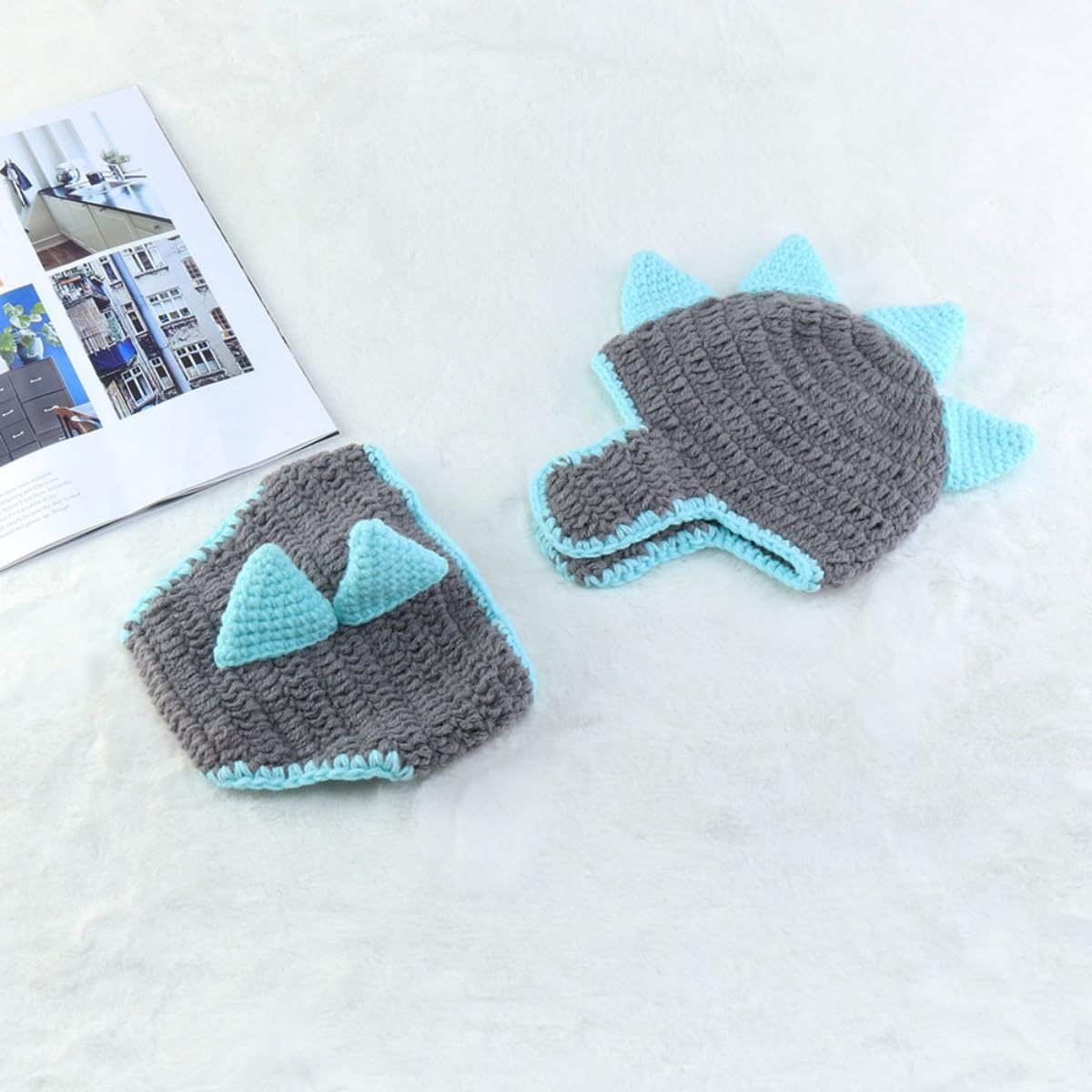 Newborn Photography Props Cute Dinosaur Hat and Diaper Cove
