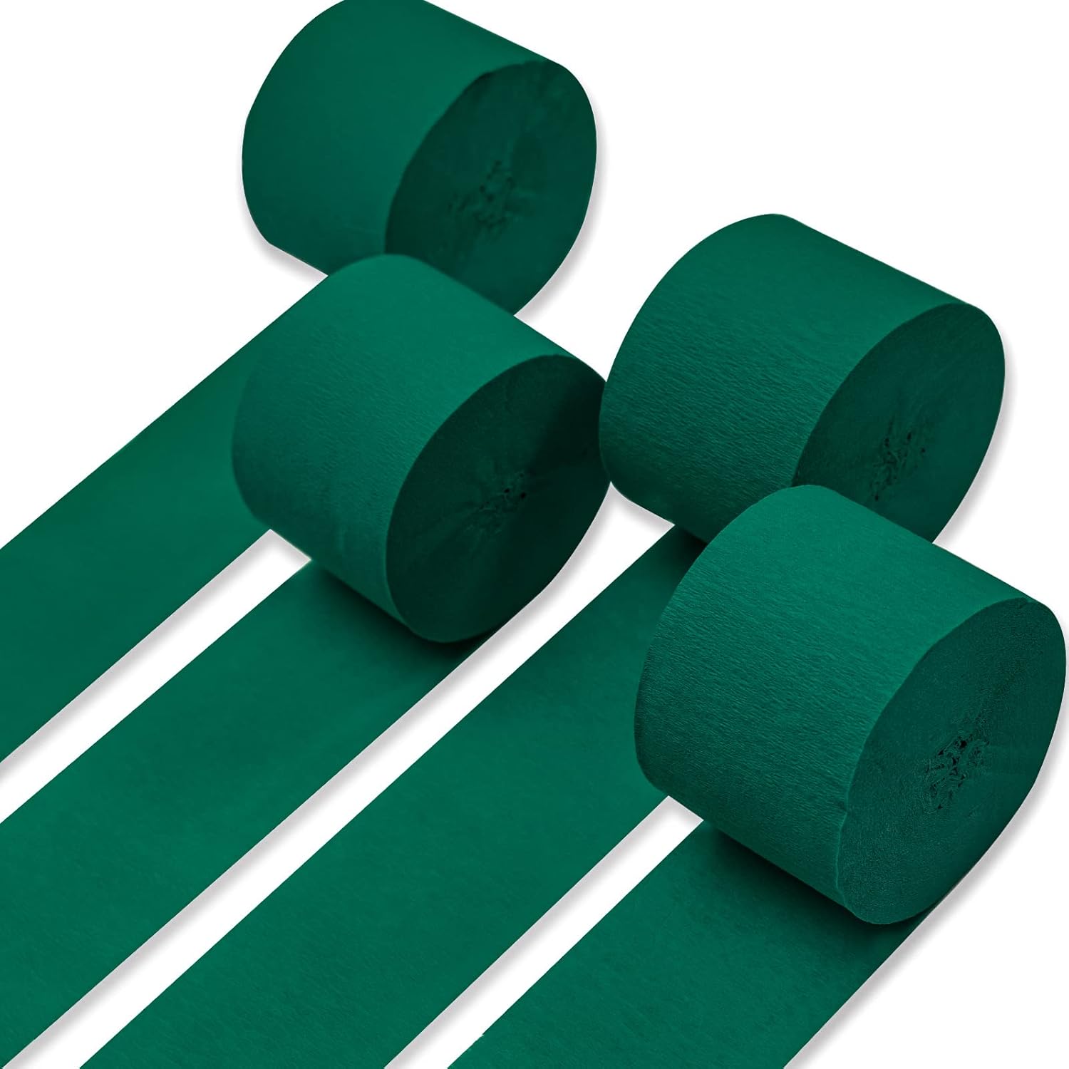 PartyWoo Crepe Paper Streamers Green 4 Rolls 328ft