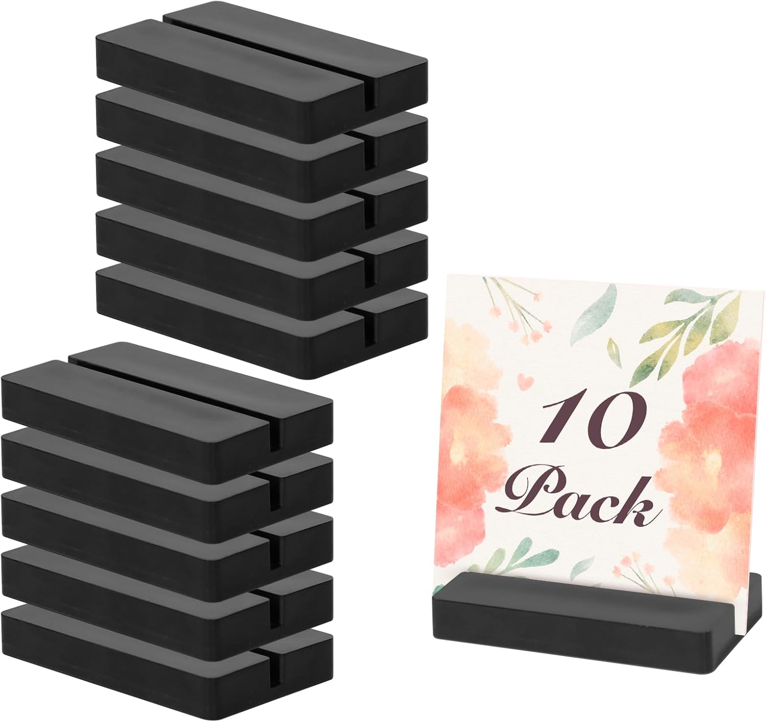 OUTNEE Acrylic Sign Stand Card Holder 10PCS Black