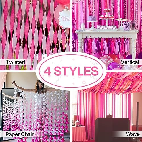 PartyWoo Crepe Paper Streamers 6 Rolls 492ft 1