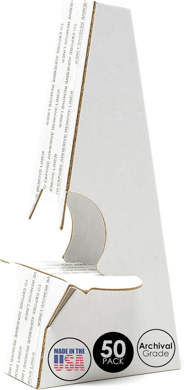 Golden State Art Self-Stick Easel Back Display Stand Pack of 50 White