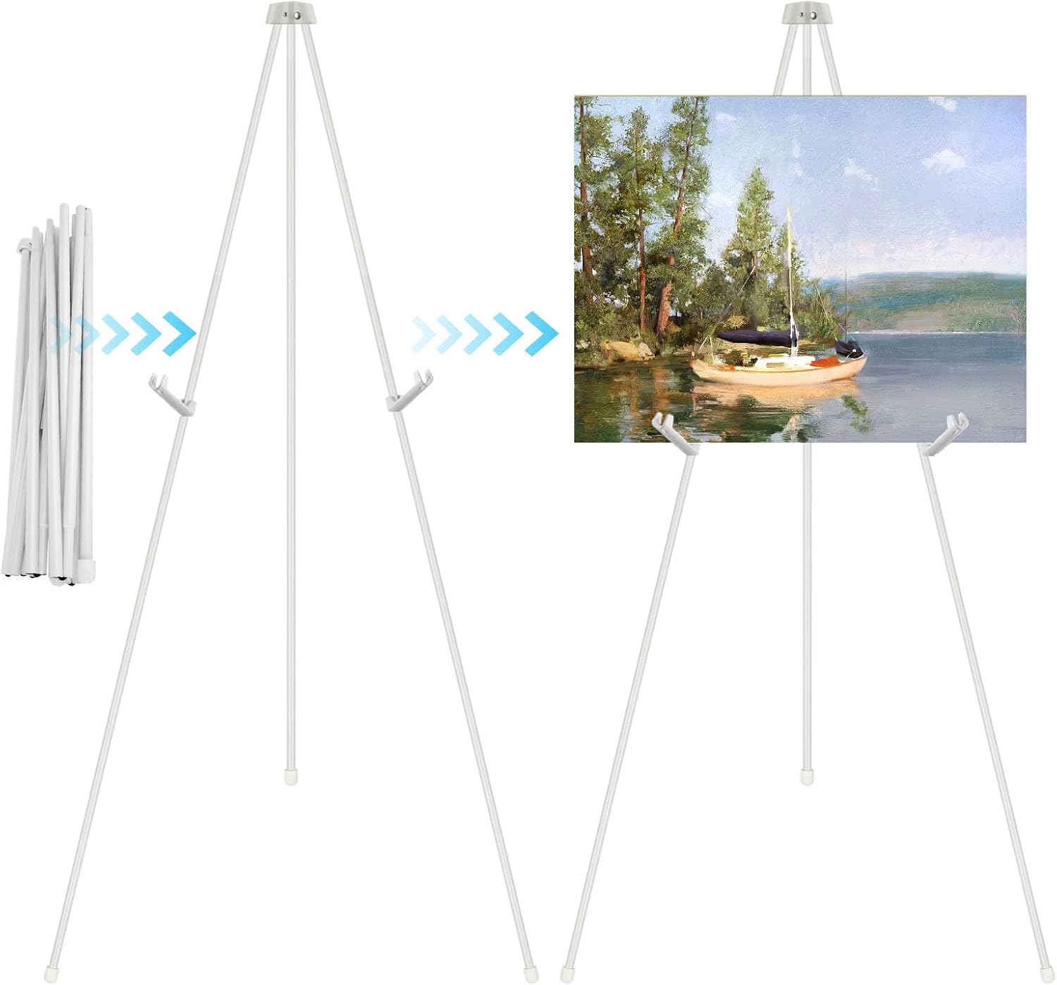 CertBuy 2 Pack White Easels for Signs and Display