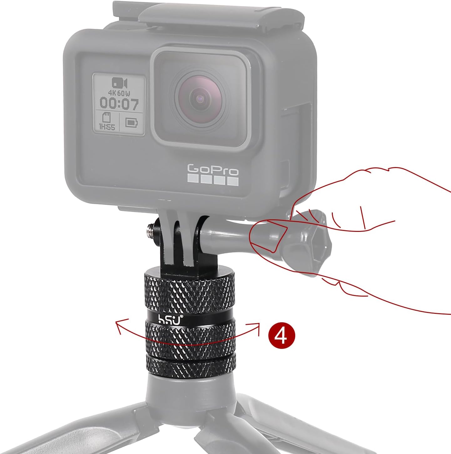 HSU Aluminum 14 Inch Camera Mount Adapter with 360 Degree Rotation
