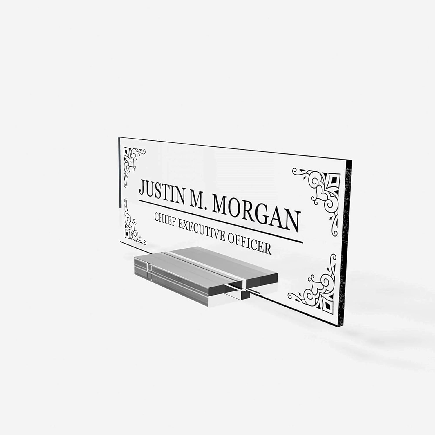 Personalized Desk Nameplate - Acrylic Office Decor 8x3 Inch