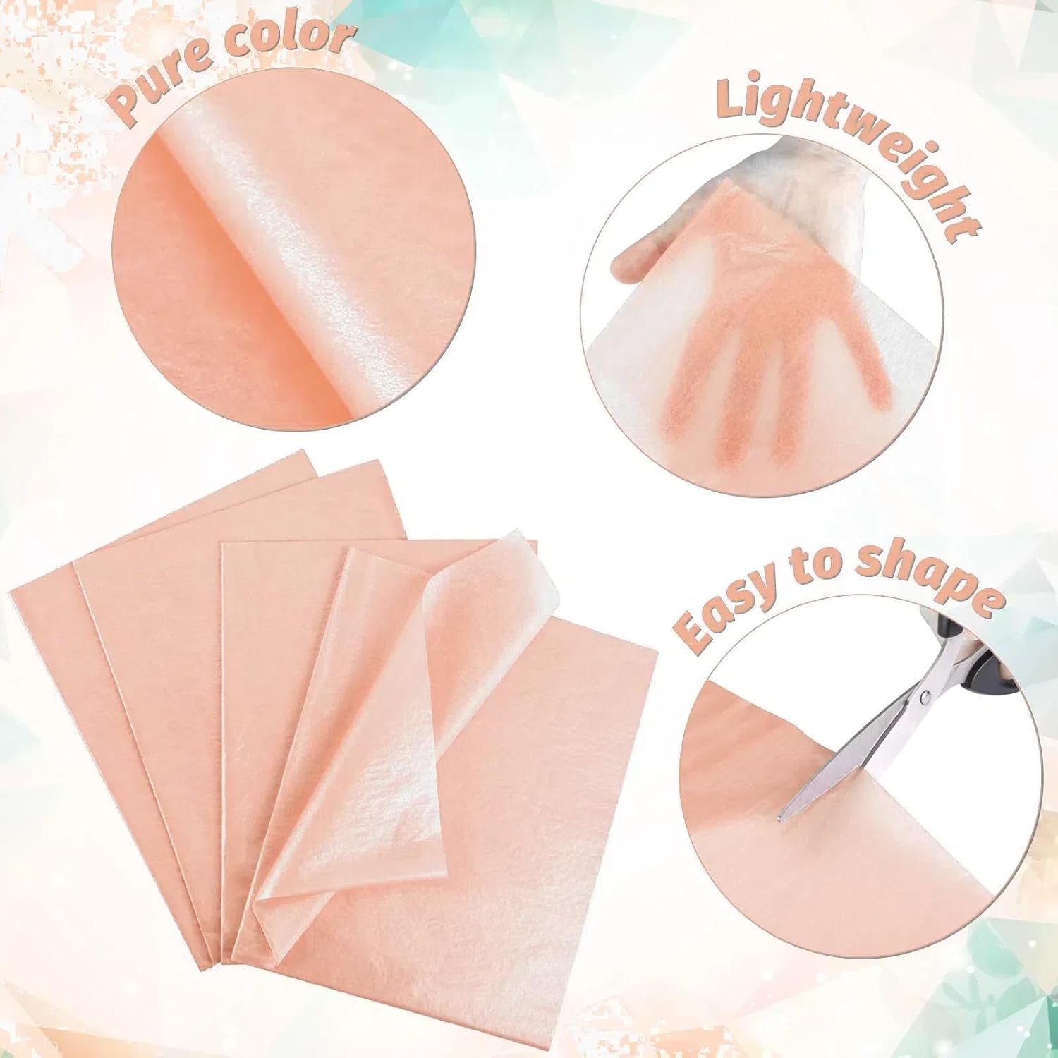 Naler 60 Sheet Champagne Tissue Paper Rose Gold for Gift Wrapping