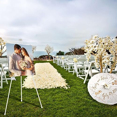 CertBuy 2 Pack White Easels for Signs and Display