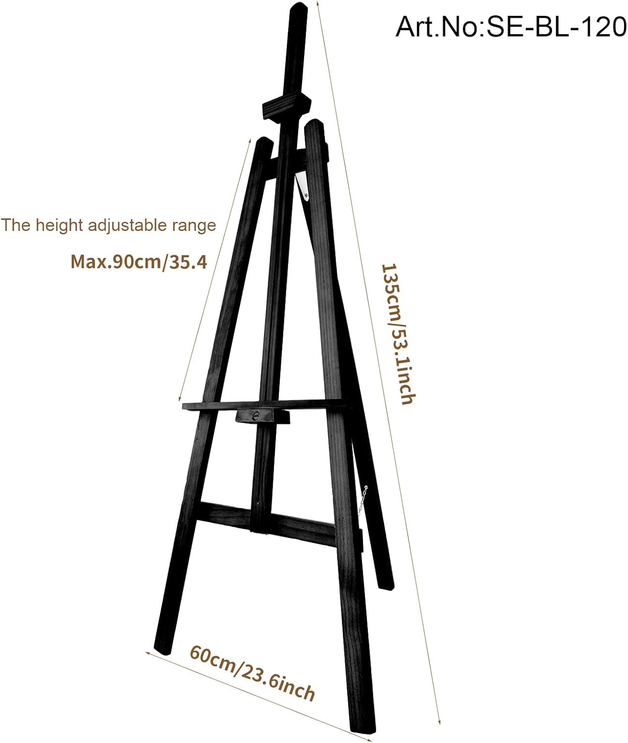 Vaste Large Adjustable Wooden Easel for Painting