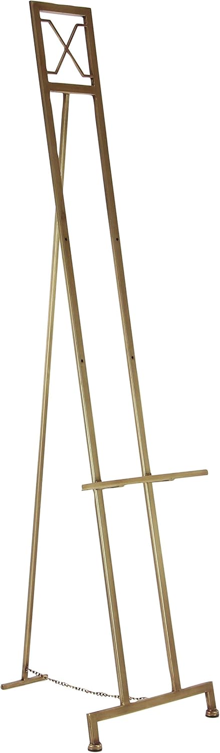 Deco 79 Gold Slat Metal Geometric Easel 3 Tier Adjustable Floor Stand