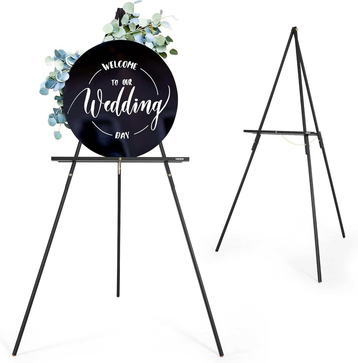 VISWIN 63 Inch Wooden Easel Stand for Display and Painting - Black