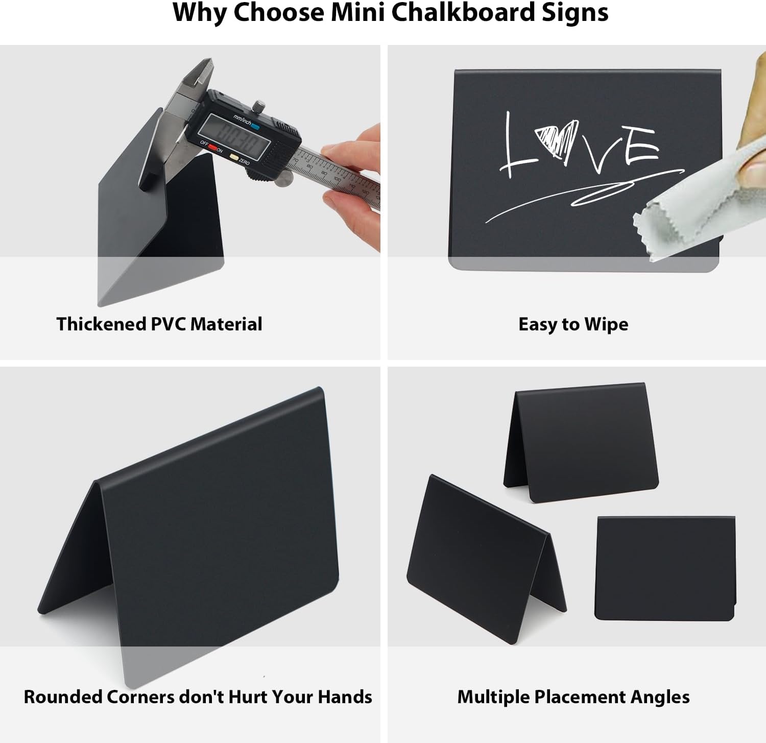4x3 Inch Reusable Chalkboard Signs for Party Buffet Food Display