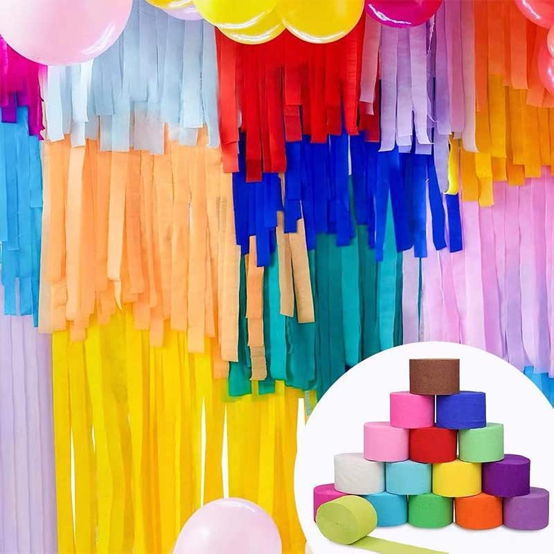 Xiksxitn 6 Rolls White Crepe Paper Streamers