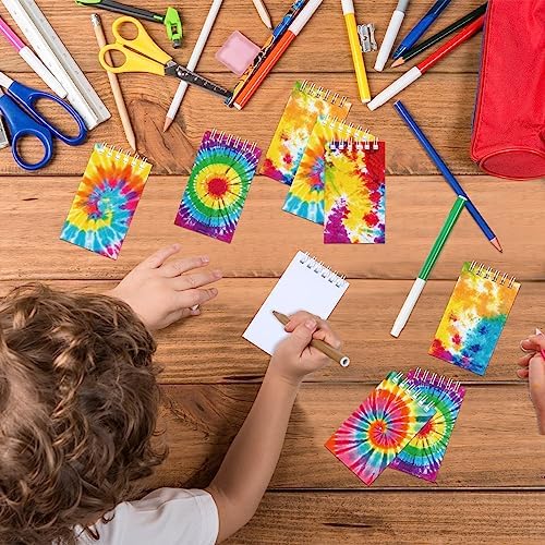 Zonon 48 Pcs Mini Tie Dye Notebooks