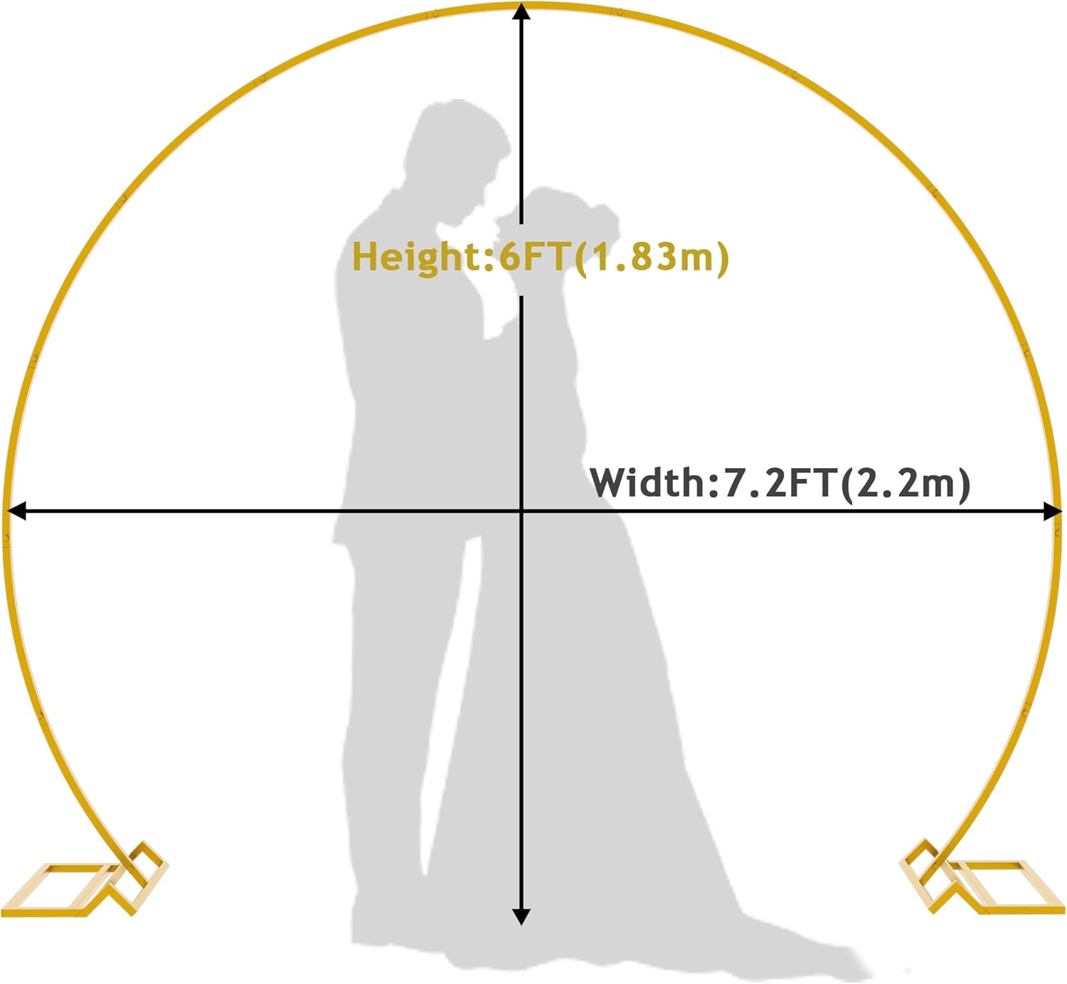 Sturdy 72FT Gold Metal Wedding Arch Stand