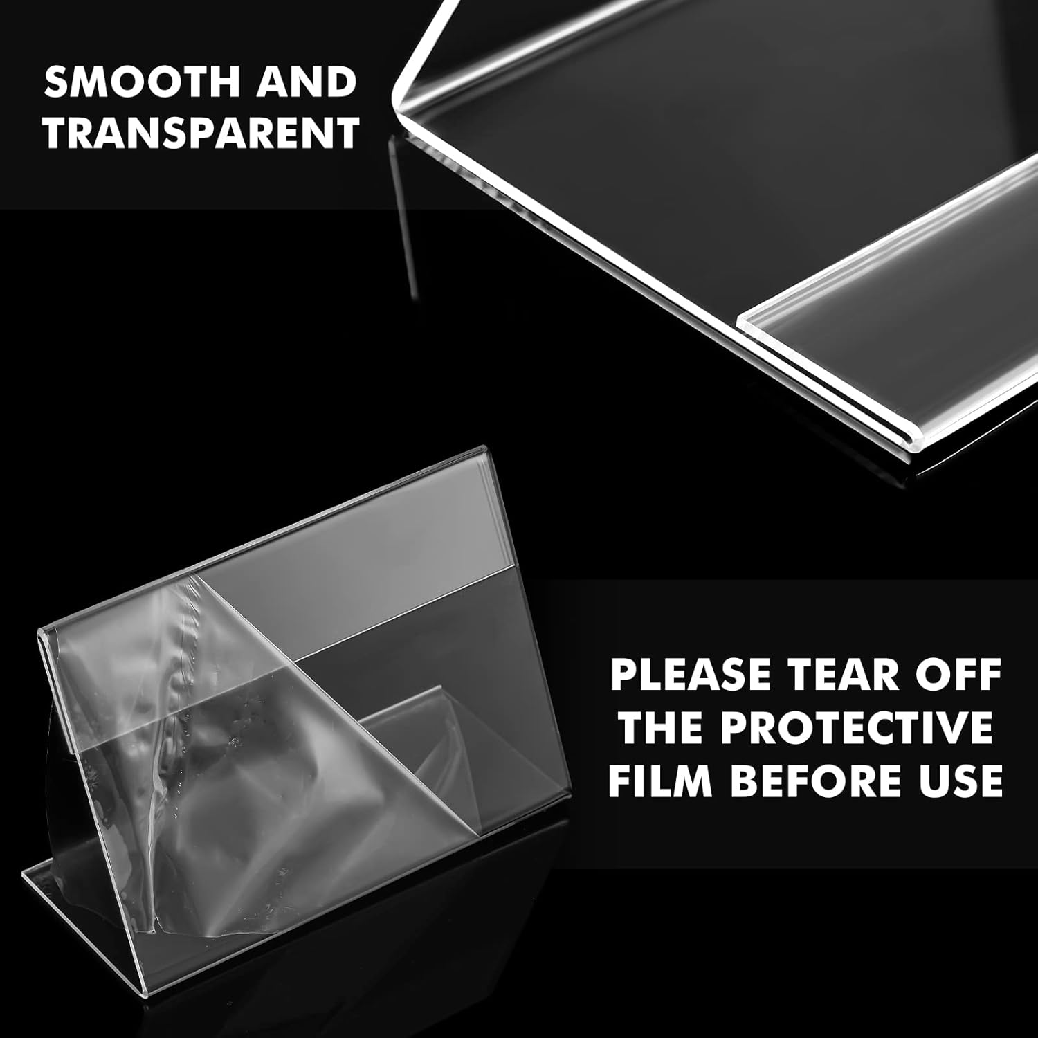 Teling 35 x 25 Inch Acrylic Business Card Holder L Shaped Stand