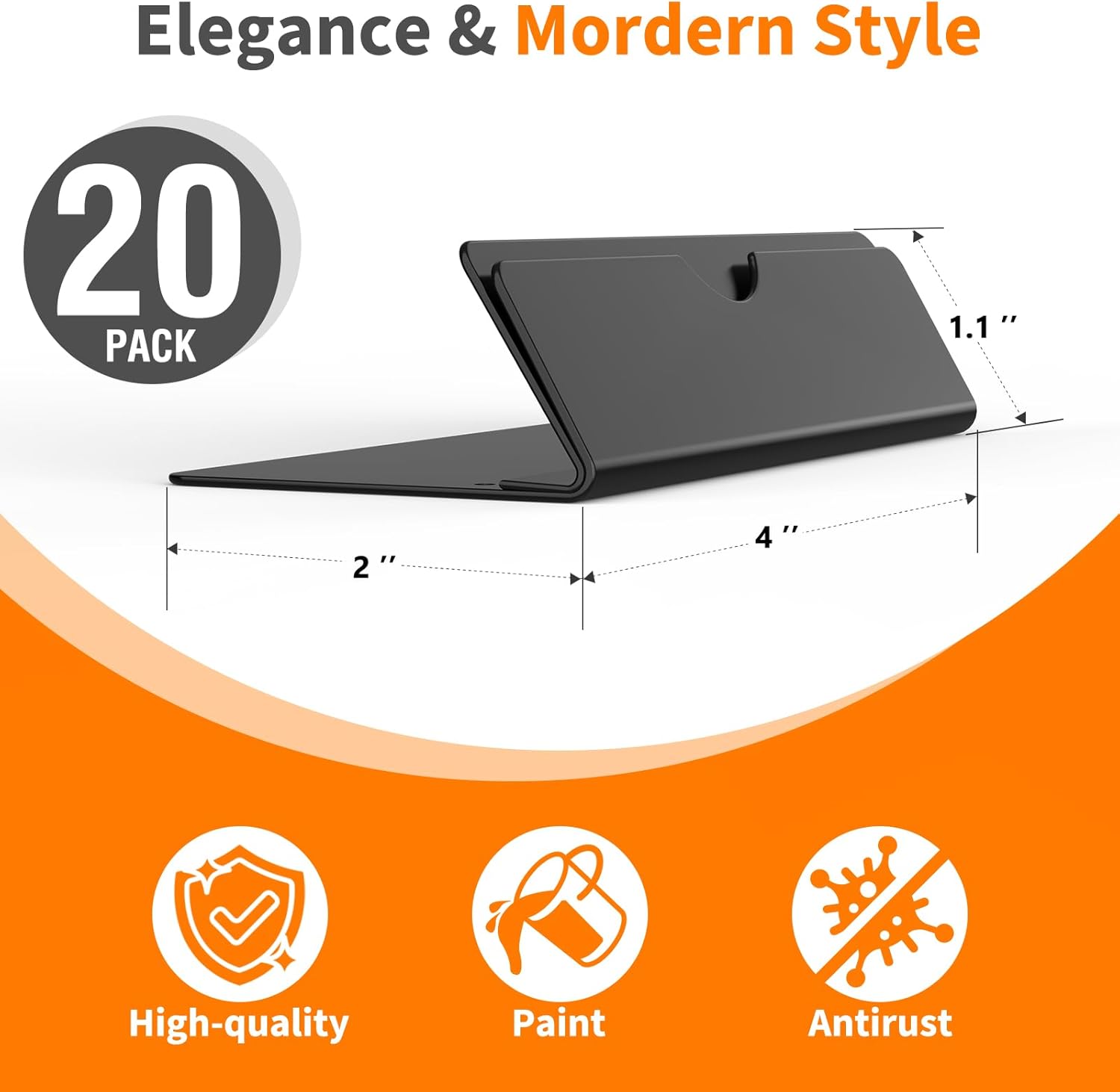 20pcs Black Metal Place Card Holders for Events