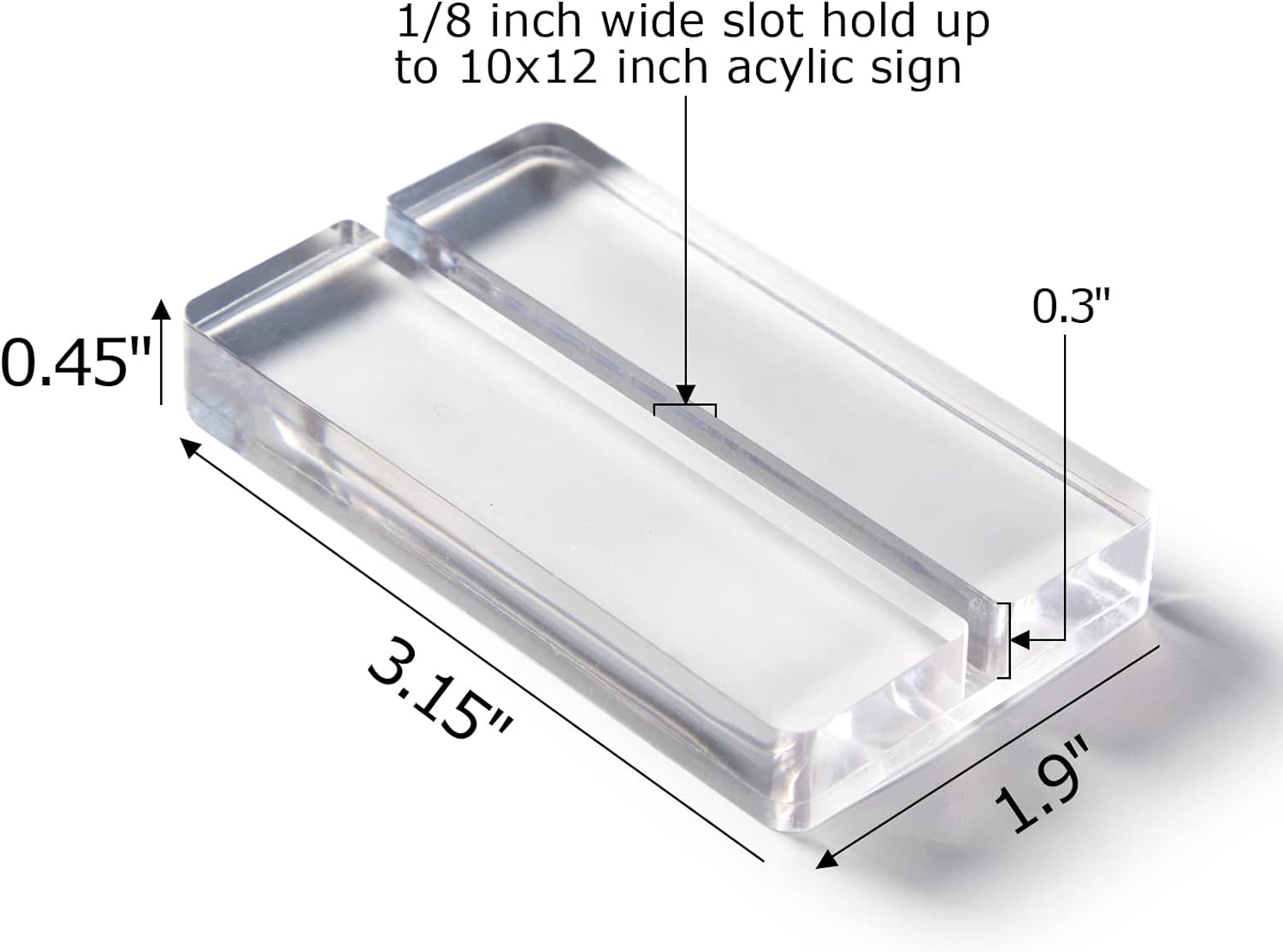 Acrylic Place Card Holder - 3 Inch Clear Table Number Display Stand 10 Pack