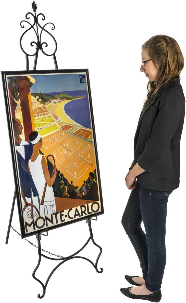 Displays2go Floor Easel with Dual Hooks 65 Inch