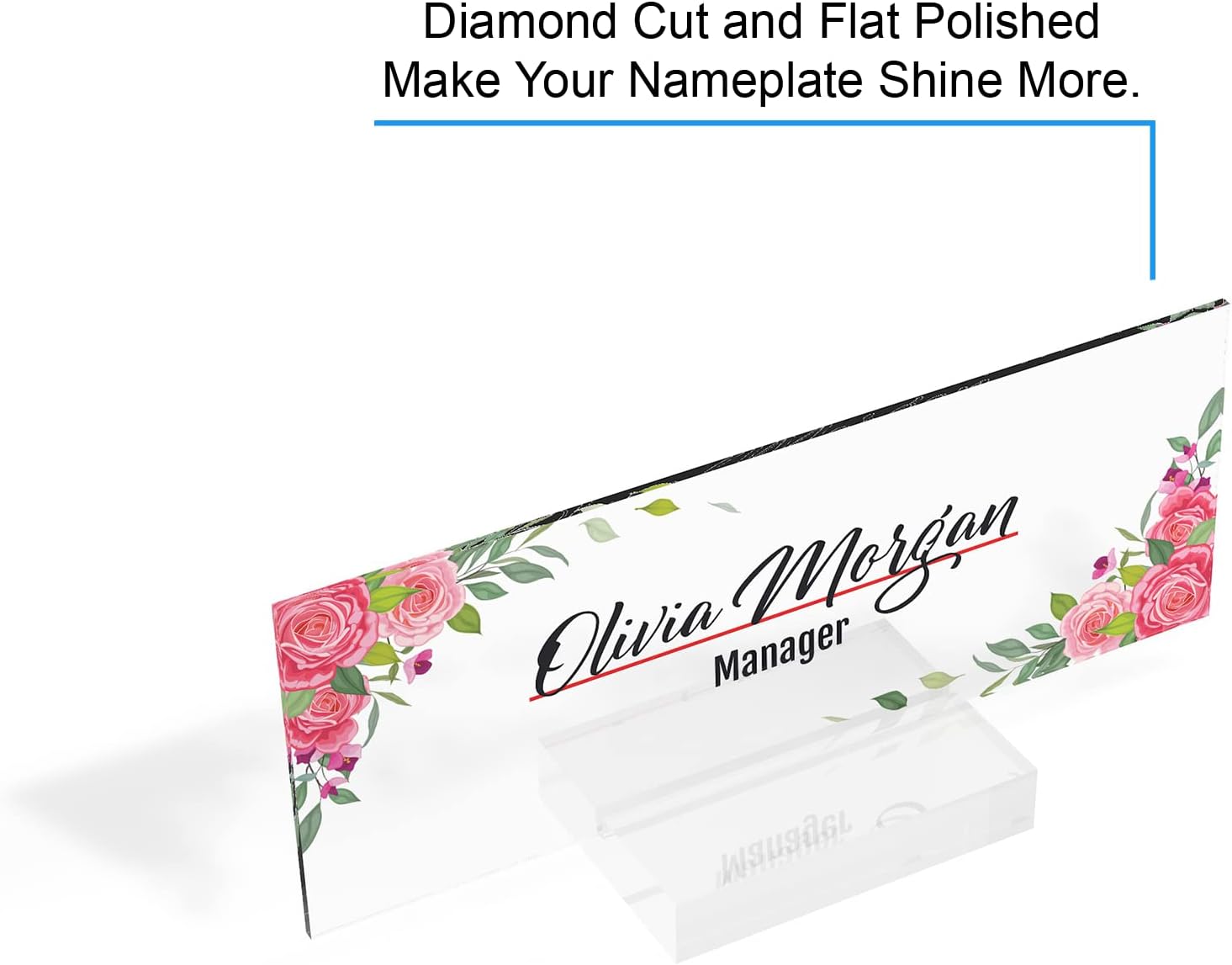 Personalized Desk Name Plate Clear Acrylic Sign