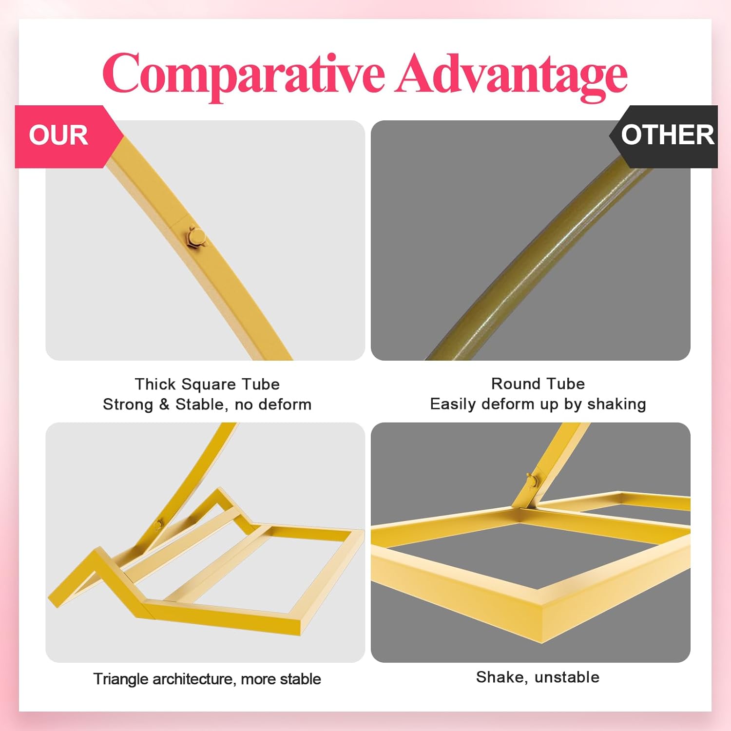 Sturdy 72FT Gold Metal Wedding Arch Stand