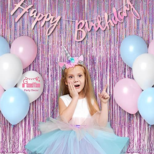 Pink Tinsel Curtain Party Backdrop - 2 Packs