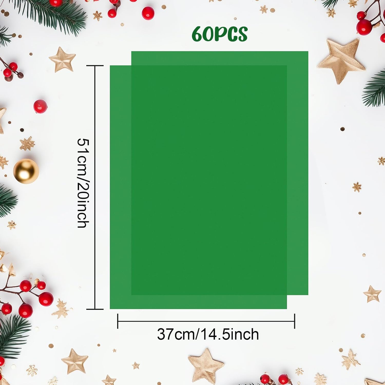 Morcheiong 60 Sheet Green Tissue Paper for Art and Wrapping