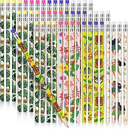 Geyee 36 Pcs Hawaiian Shark Themed Pencils