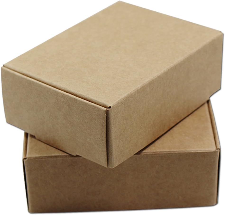 FERENLI 20Pcs Brown Kraft Paper Boxes for Crafts and Gifts
