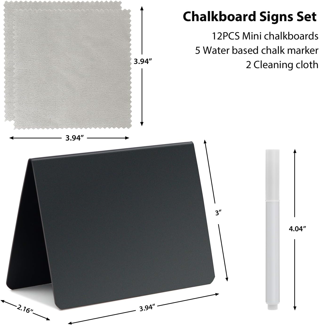 4x3 Inch Reusable Chalkboard Signs for Party Buffet Food Display