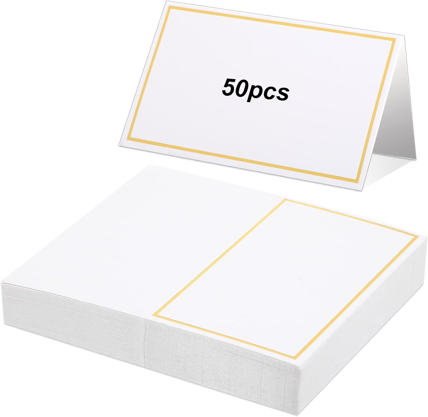 50 Pcs Gold Foil Border Table Cards for Events