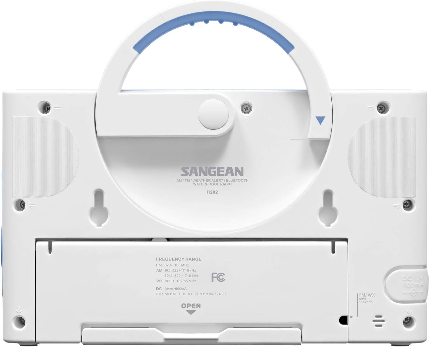 Sangean H202 Waterproof Shower Radio with Weather Alerts and Bluetooth