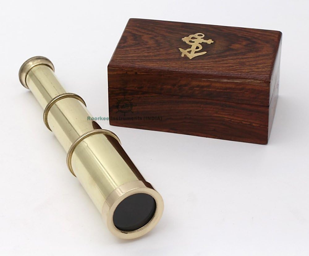 RII Antique Decor Spyglass 6 Inch Brass Telescope
