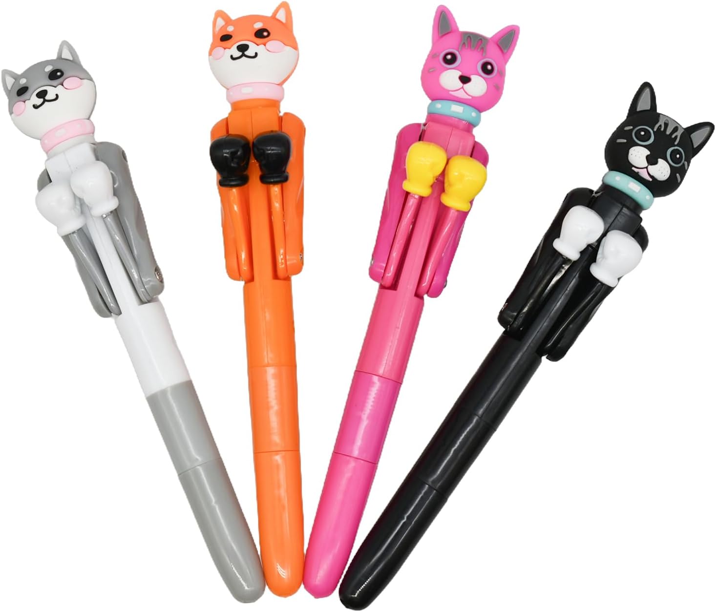 4 pcs Cool Boxing Cat Pens With Blue Ink For School Office