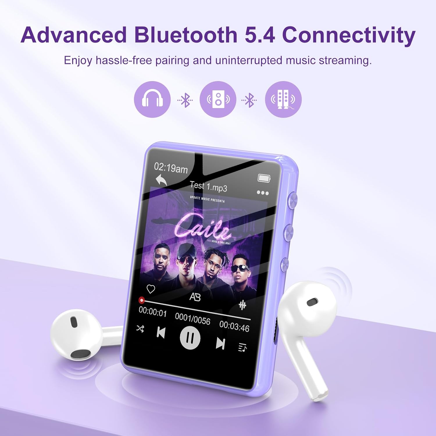 128GB MP3 Player with Bluetooth 54 Purple