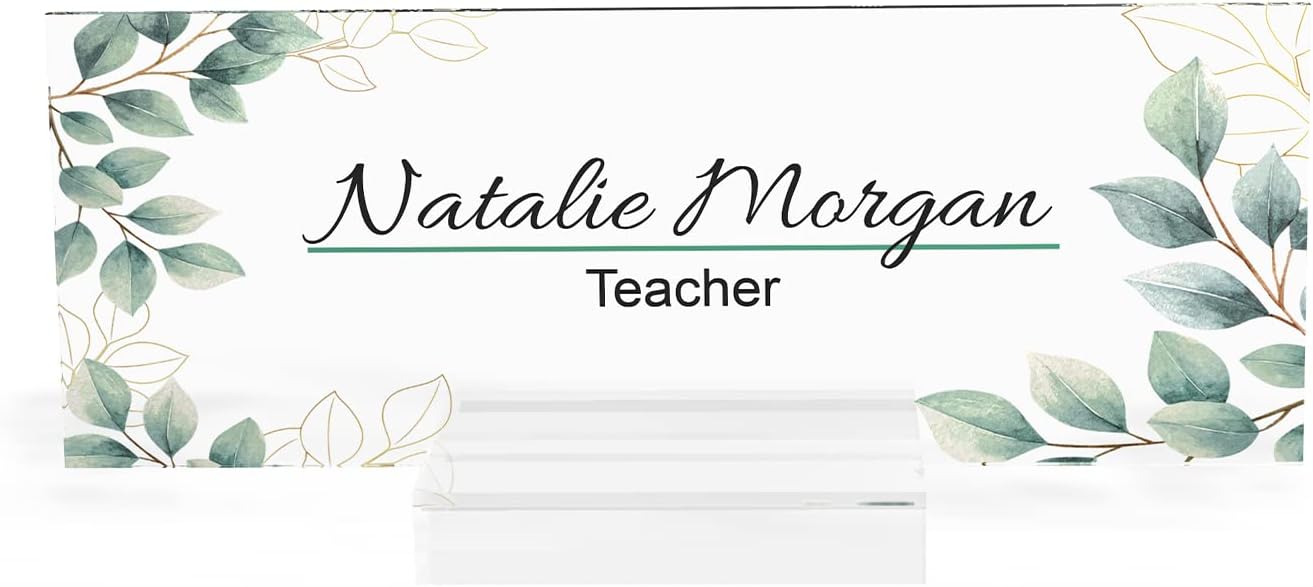 Custom Desk Name Plate - Glass-Like Acrylic Office Sign by ARTSWAVE