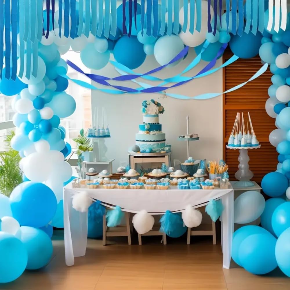 Baby Blue Crepe Paper Roll 81 Feet 1 Count