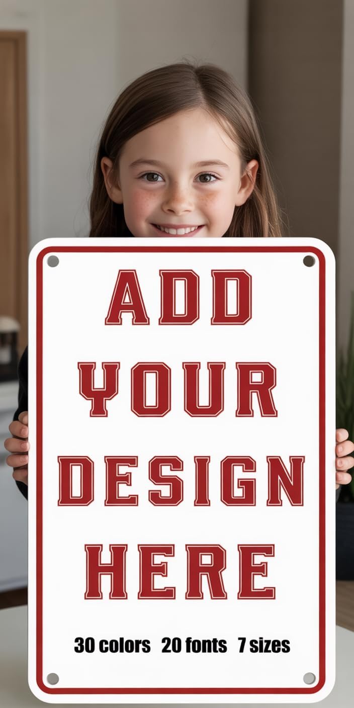 Custom Metal Signs with Text Logo Photo 10x7inch