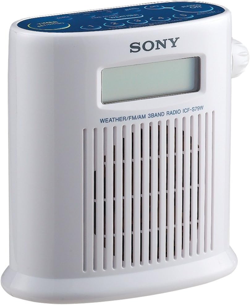 Sony ICFS79W AM FM Weather Digital Tuner Shower Radio White
