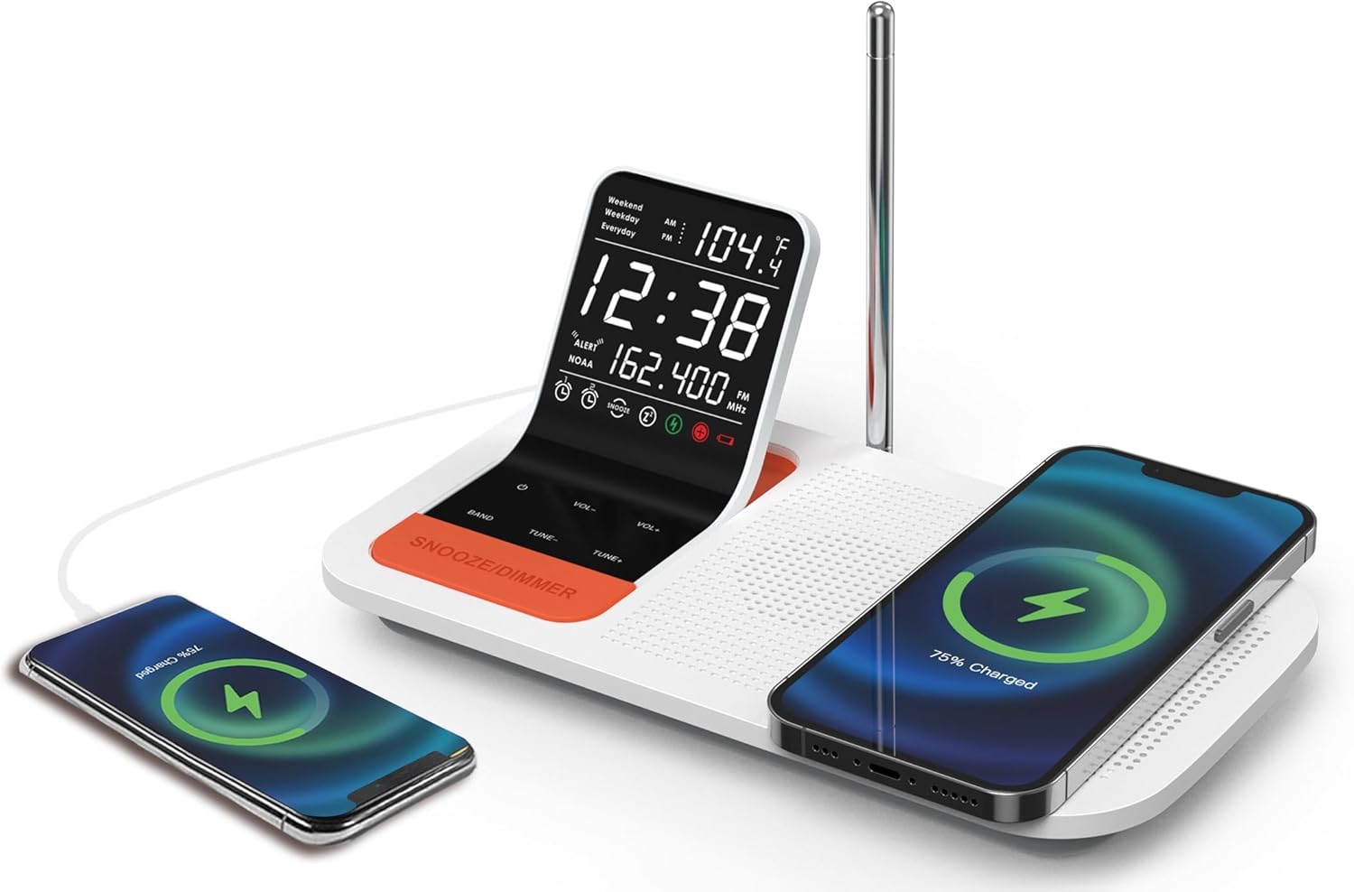 Emerson Weather Radio with Dual Alarm and Wireless Charging